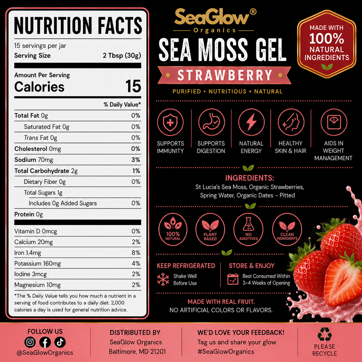 Strawberry Sea Moss Gel