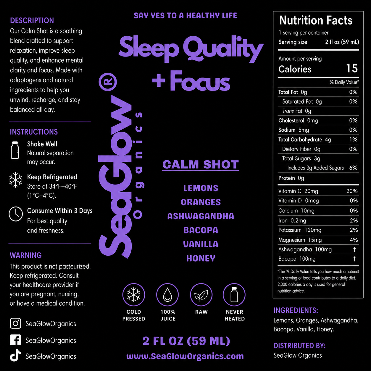 Calm Shot — Sleep Quality + Focus